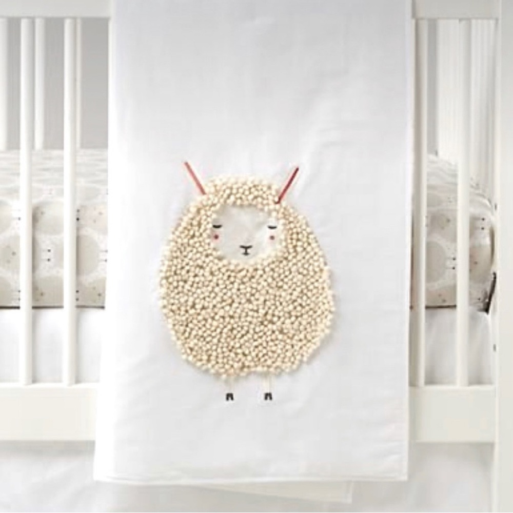 Land of Nod Sheep Baby Bedding Crib Set